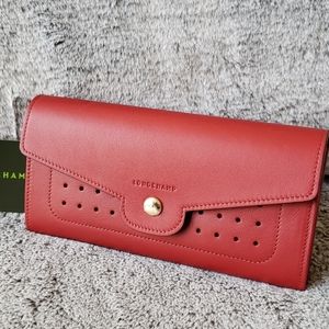 Longchamp Mademoiselle Continental Wallet, Red